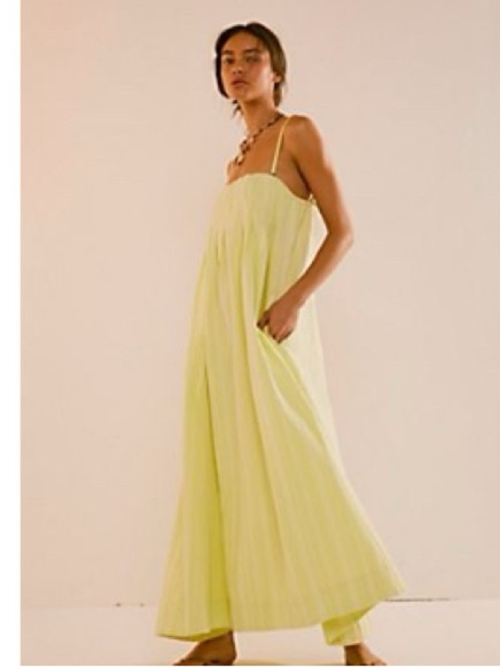 FREE PEOPLE Bright yellow Strappy Maxi Dress